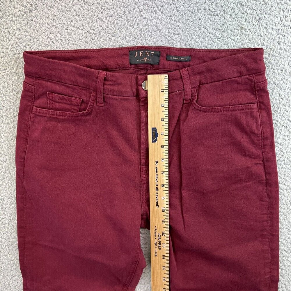 Jen7 by 7 For All Mankind Legging Ankle Womens Sz 14 Burgundy 32x27 - Picture 4 of 7